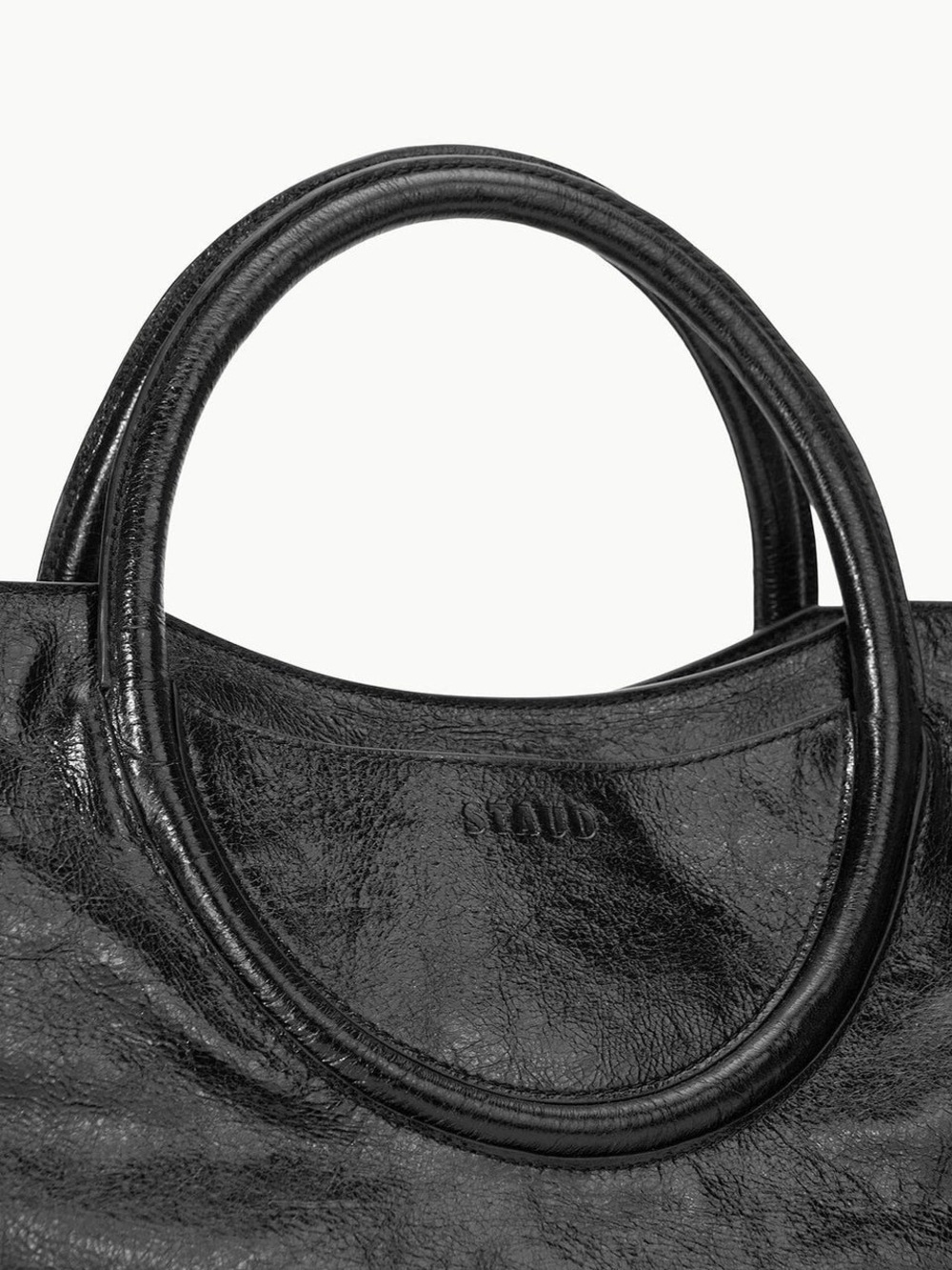 NWT Staud Maude Black Leather Satchel Crossbody Bag - Picture 6 of 16